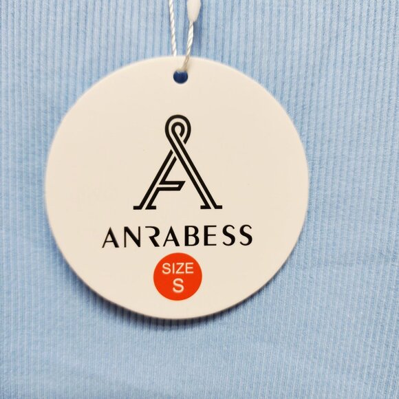 Blue Ribbed Tank Top Anrabess Size S Womens - Picture 6 of 8